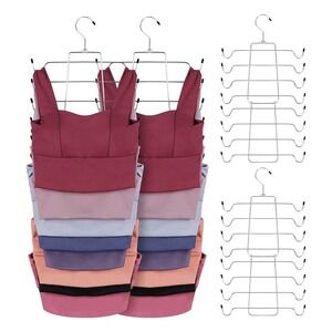 4 Pack Tank Top Hanger Space Saving, Bra Hangers for Closet Organizer, Hangin...